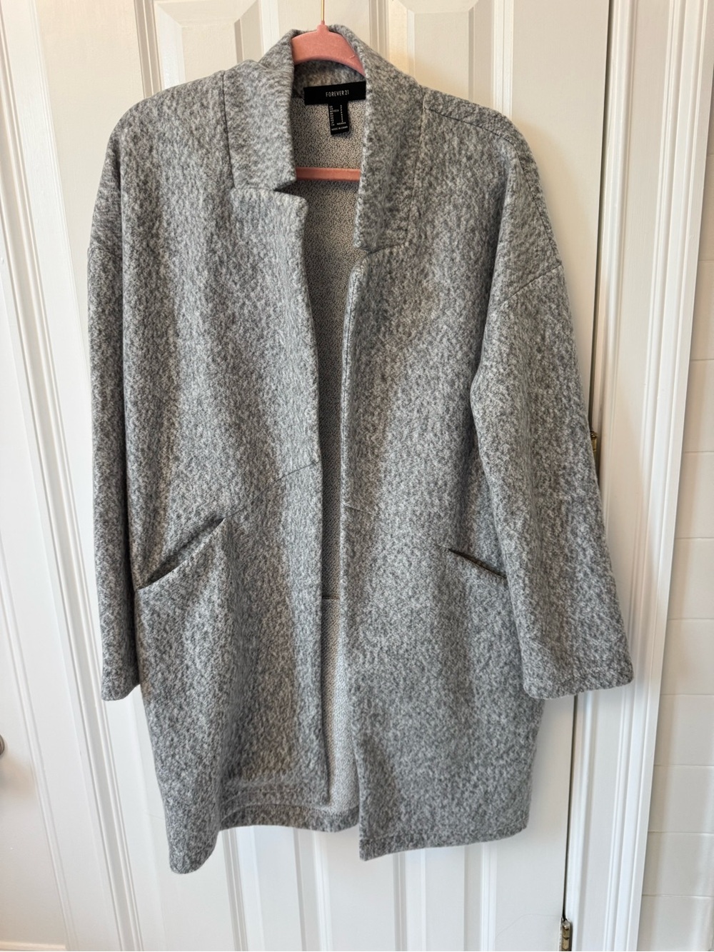 Forever 21 Gray Open-Front Long Coat size S
